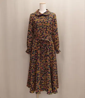 기모노 리메이크 파이핑 칼라 플레어 원피스