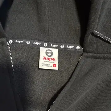 Aape 블랙 풀 집업 후디 L