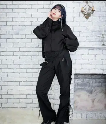 디어리스 dearis 블랙 사이드 차이나 레이스 팬츠