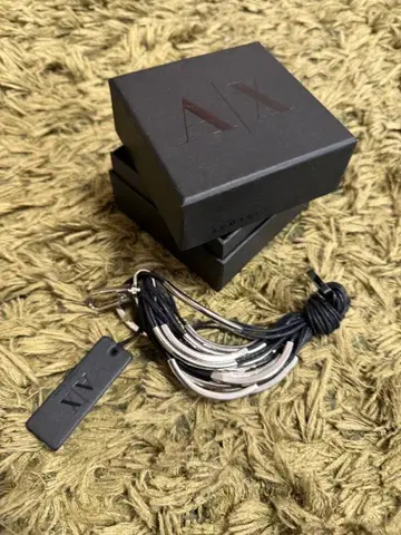 AX 스트링 팔찌 블랙/실버