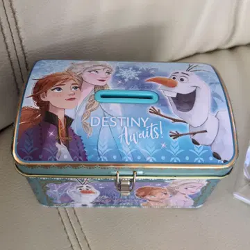 안나와 눈의 여왕 캔 저금통 열쇠 포함 소품함 보물 상자