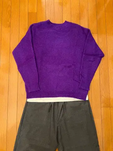 BEAUTY&YOUTH 퍼플 크루넥 니트 M