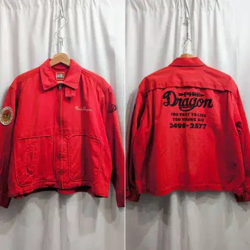 80s Vintage 핑크 드래곤 스윙탑 자켓 L 상당