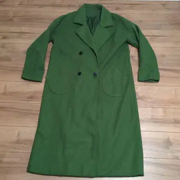 [ 당일 발송 ] 그린 컬러 더블 브레스트 롱 코트