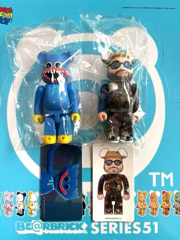 베어브릭 51 시크릿 mr.brainwash 허기 워기 세트