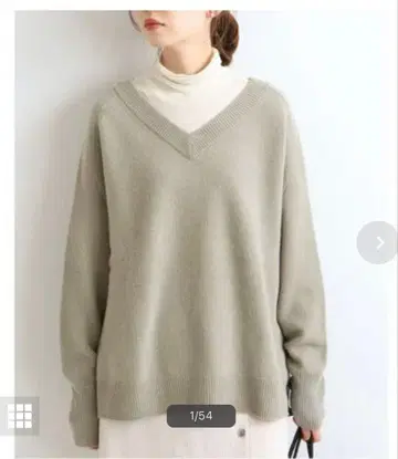 IENA AQUA V넥 풀오버 그린 18,700엔