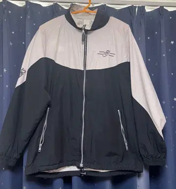 ASICS 나일론 자켓 블랙/화이트