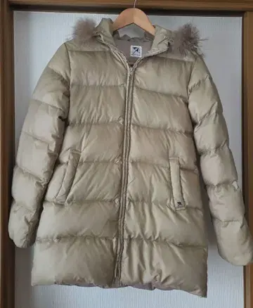 베이지 후드 부착 다운 자켓 아놀드 파머