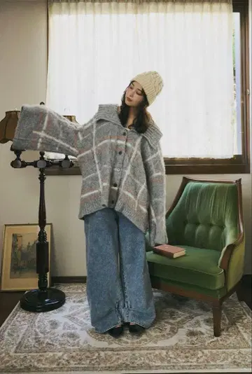 checked pattern knit Andequal