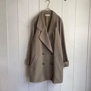 울 코트 카키 베이지 여성용 레나운