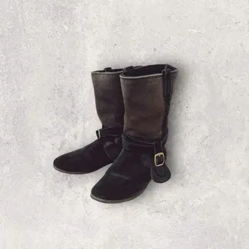 PRAIRIE COULEUR 스웨이드 엔지니어 부츠 블랙 숏 기장