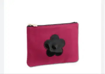 나일론 에나멜 데이지 플랫 파우치 미니 (마젠타 핑크)