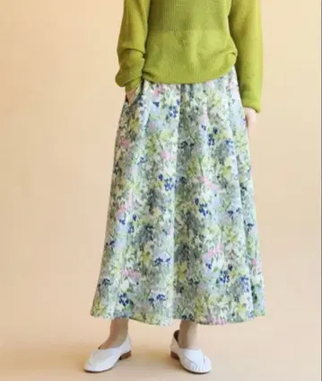 IENA 흐릿한 플라워 개더 스커트 38