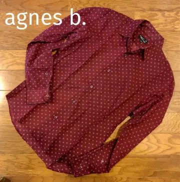 agnes b. 버건디 도트 무늬 셔츠 36