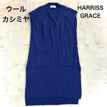 새상품급 HARRISS GRACE 울 캐시미어 프렌치 슬리브 니트