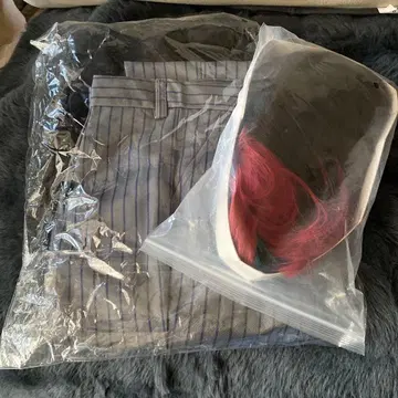 귀멸의 칼날 엔무 코스프레 의상 세트 (팬츠, 셔츠, 가발)