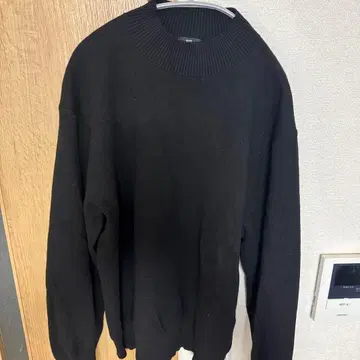 PLST 블랙 크루넥 스웨터 L