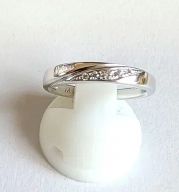 플라티나 100 코팅 큐빅 지르코니아 실버 반지 미사용 새상품