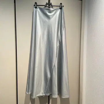 야마다야 Vin 새틴 스커트 라이트 블루 백리본