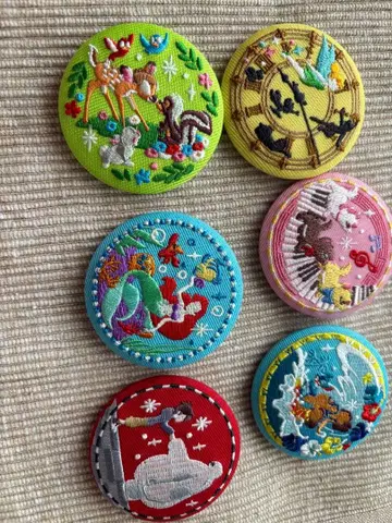 자수 디자인 핀 배지 6개 세트 series2