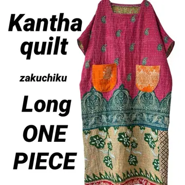 인도 랄리 퀼트 zakuchiku 롱 원피스