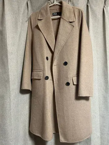ZARA 베이지 더블 롱 코트