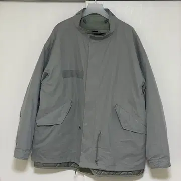 BEAMS HEART 3WAY 숏 모즈 코트 그레이 베이지 L