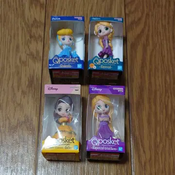 Qposket 미니어처 컬렉션 디즈니 프린세스 1, 2 혼합 4점