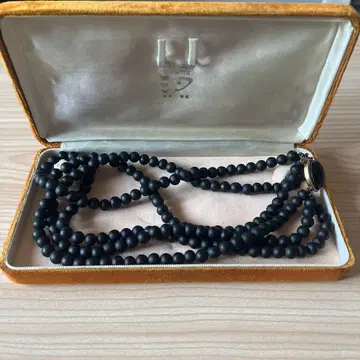 무광 블랙 매트 비즈 롱 목걸이