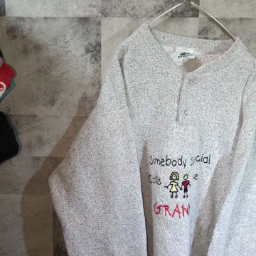 DYNASTY 맨투맨 트레이닝복 그레이 하프 버튼 L C47,59