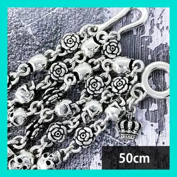 정가 77만 Justin Davis 스컬 로즈 목걸이 (50cm)