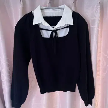 evelyn 옷깃 비쥬 니트