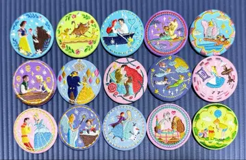 디즈니 자수 캔뱃지 전 15종 컴플리트