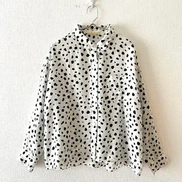 [ 개럴개런트 ] 버튼 셔츠 달마시안 실크 혼방 면 혼방 턱 F