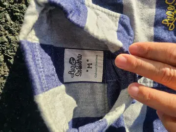 루스이슨 브라 반팔 셔츠 M 네이비/화이트