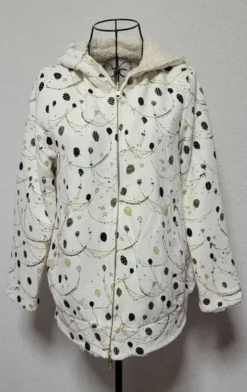 프랑슈리페 풍선 패턴 리버서블 보아 블루종 후드티