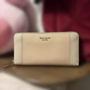 케이트 스페이드 장지갑 핑크 베이지