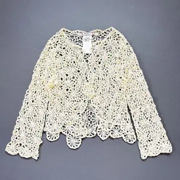 새상품급 맥스앤코 가디건 플라워 모티브 스팽글 장식