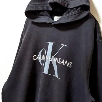 캘빈클라인 로고 풀오버 후드 맨투맨 블랙 L 구제 의류
