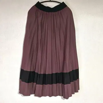 SPRAY PREMIUM 보라색 x 블랙 플리츠 스커트 M 사이즈
