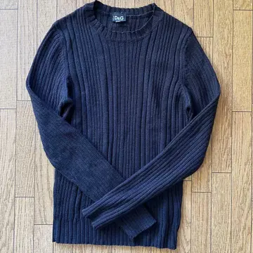 D&G 스웨터 리브 니트 M 블랙