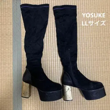 YOSUKE 니하이 부츠 LL 사이즈 블랙