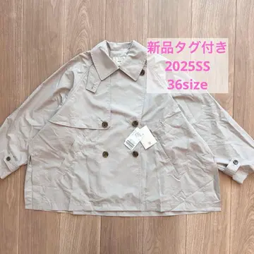 새상품 IENA 2025SS 포플린 오버 숏코트 36 베이지