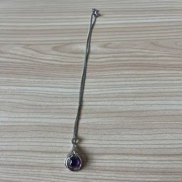 자수정 목걸이 보라색 돌 케이스 포함