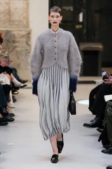 Mame Kurogouchi 퍼 니트 가디건