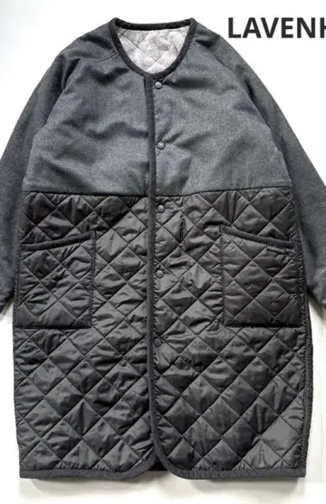 LAVENHAM 그레이 퀼팅 코트