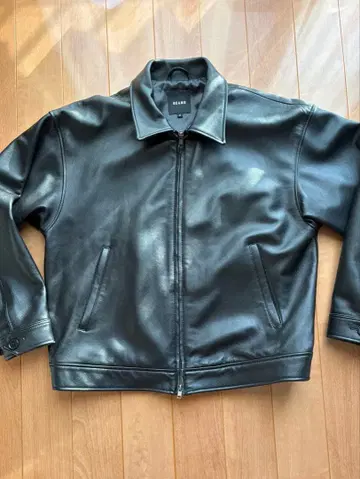 BEAMS 블랙 가죽 자켓