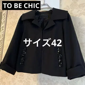 새상품급 빅 사이즈 42 투 비 시크 숏코트 자켓 블랙