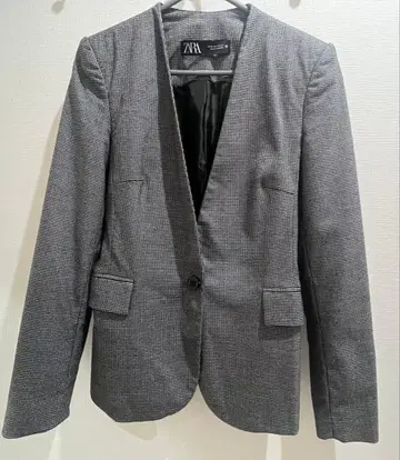 [새상품급] ZARA 자켓 하운드투스 체크 패턴 그레이