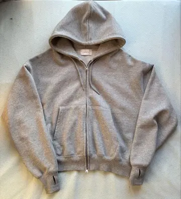 SOERTE 그레이 집업 후드티